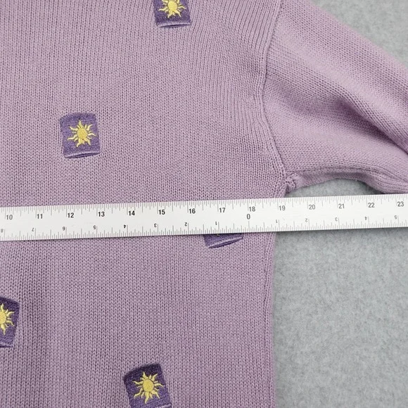 Disney Tangled Rapunzel Pascal Lanterns Sweater Women's SM Purple Embroidered - Picture 9 of 10